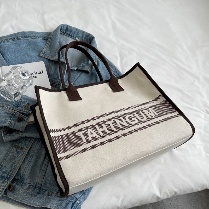 Túi tote Đeo Vai Vải canvas Thiết Kế Cỡ Lớn Thời Trang Xinh Xắn Cho Nữ