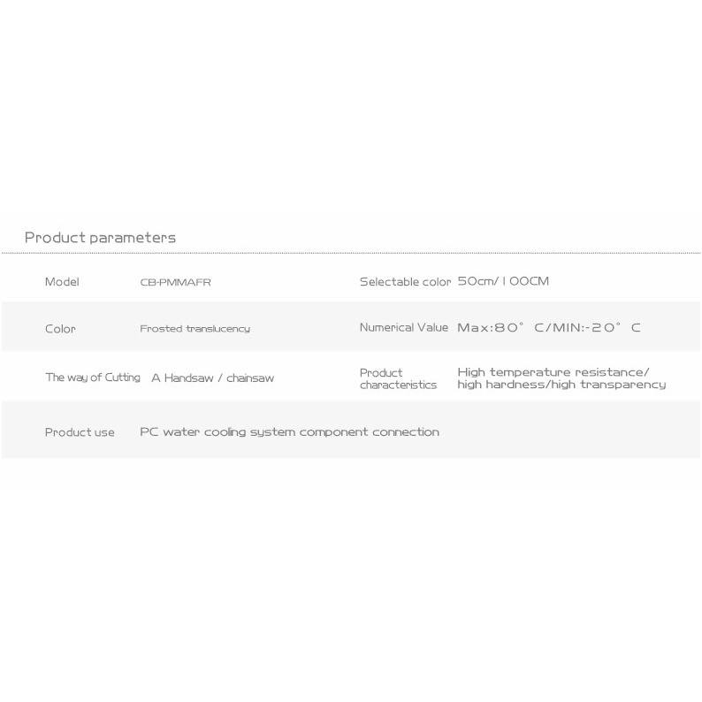 Bykski Ống Làm Mát Máy Tính Bằng acrylic Trong Suốt 12mm / 14mm / 16mm 50cm