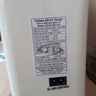 QUẠT TÍCH ĐIỆN HONJIANDA loại vuông đèn tuyp 2 bìnhi