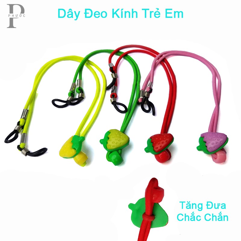 Dây đeo mắt kính trẻ em hình trái dâu chất liệu thun co dãn (Loại 1 )