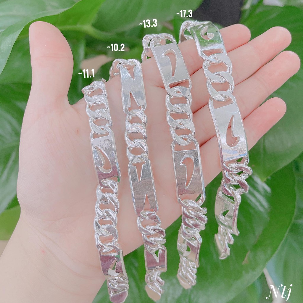 Lắc tay nike cho nam bạc nguyên chất