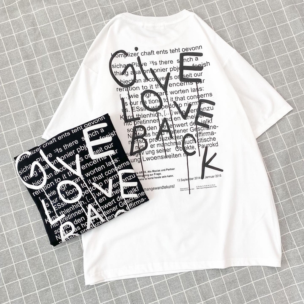 Áo phông Give Love Back Nam Nữ Unisex vải thun tici - áo thun cổ tròn form rộng co giãn, không nhăn GIDI