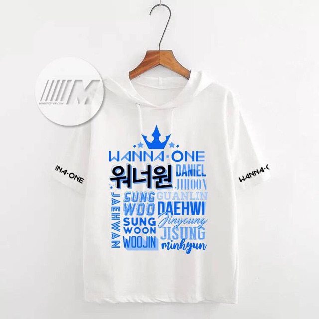 ÁO HOODIE TAY LỠ NAM NỮ WANNA ONE XANH