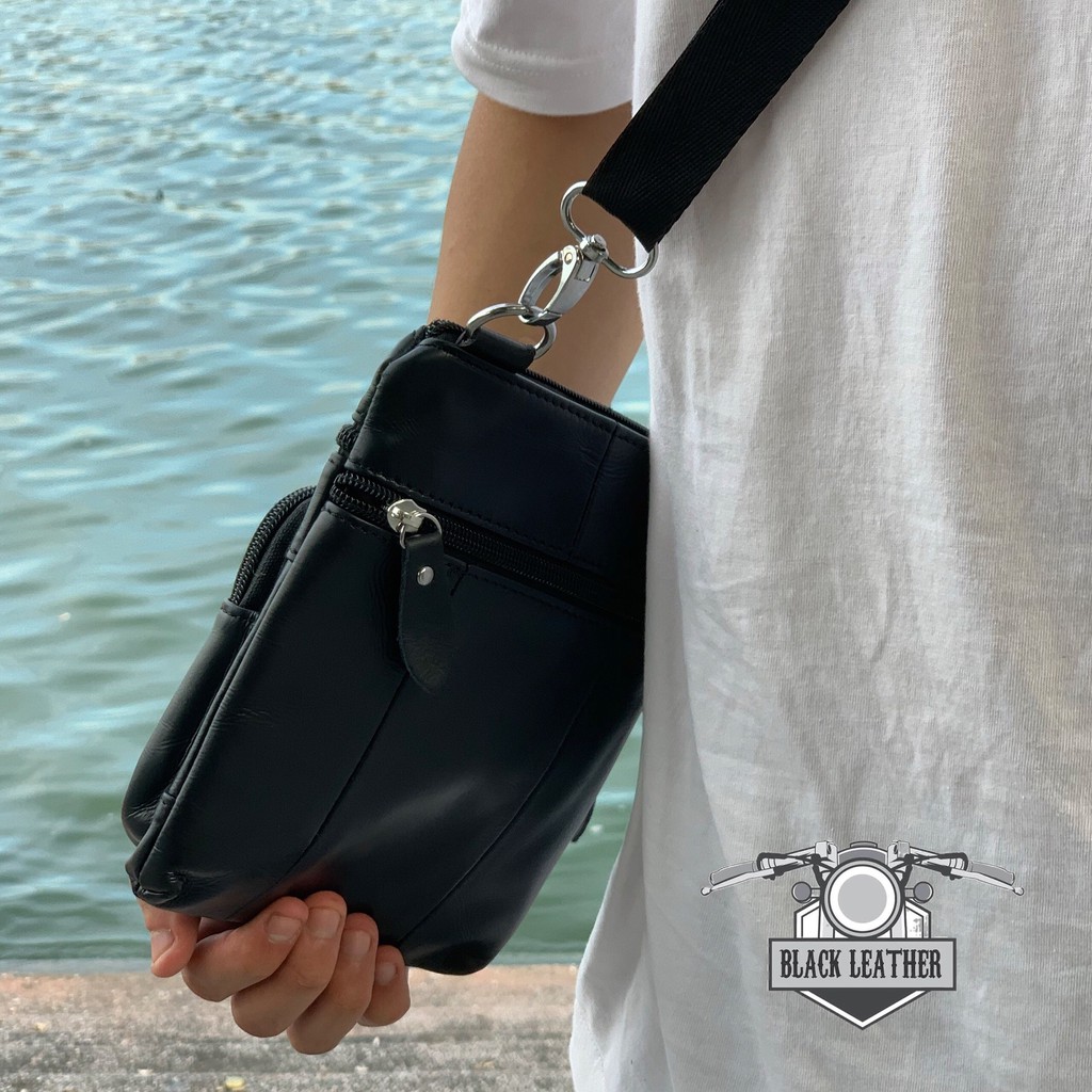 Túi da bò đeo chéo nam Black - 01 | BigBuy360 - bigbuy360.vn