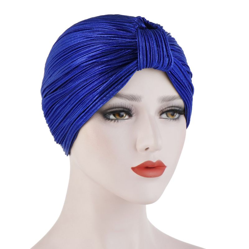 Khăn Turban Quấn Đầu Kiểu Đạo Hồi Đính Kim Loại Lấp Lánh