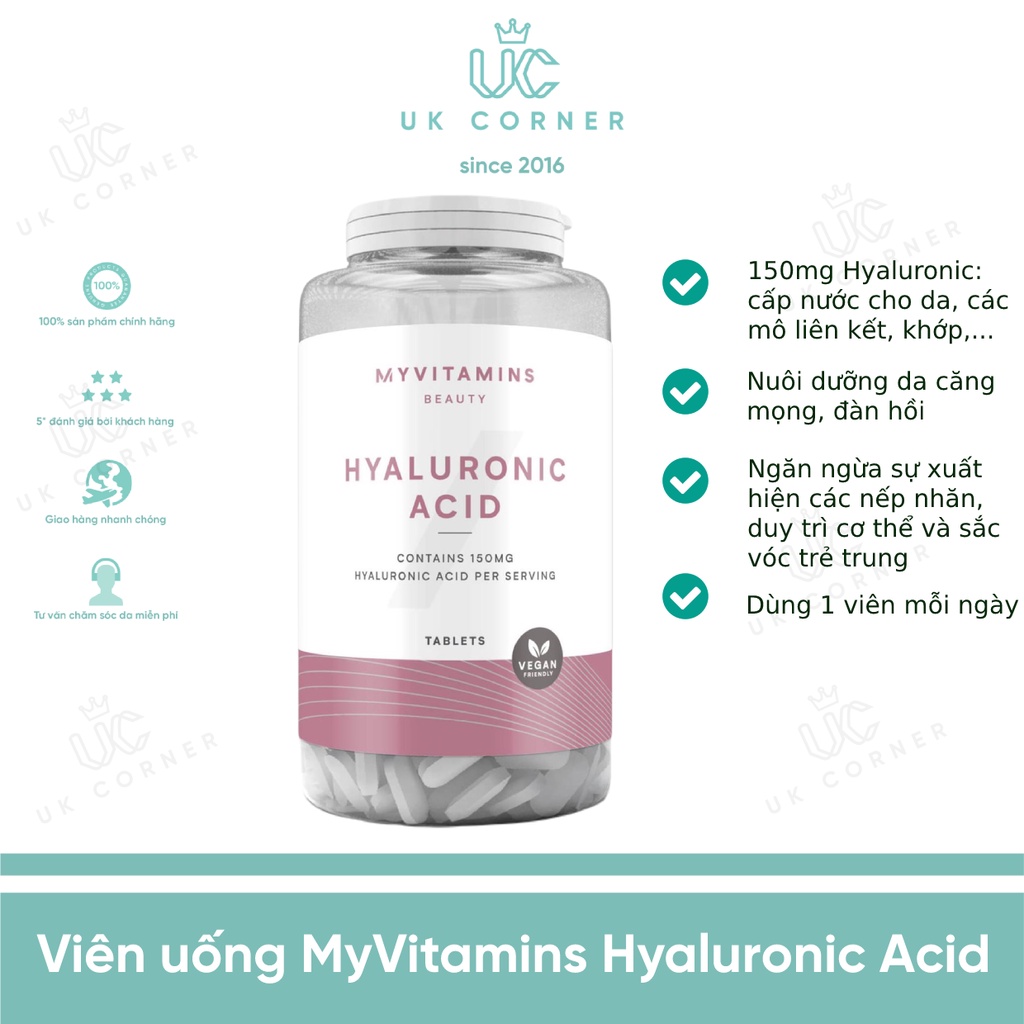 Bill UK Viên uống MyVitamins Hyaluronic Acid