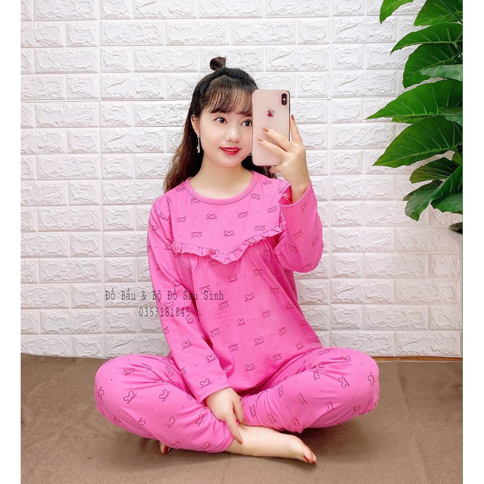 [SIZE 50-70KG]Bộ Đồ Bầu Sau Sinh Gấu Kéo Khoá Ngang Cho Mẹ