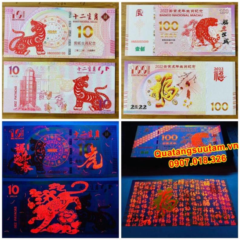 Tiền Con Mèo Macao 10 100 Patacas Kỷ Niệm Năm 2023 - Tặng Kèm Bao Lì Xì 2023