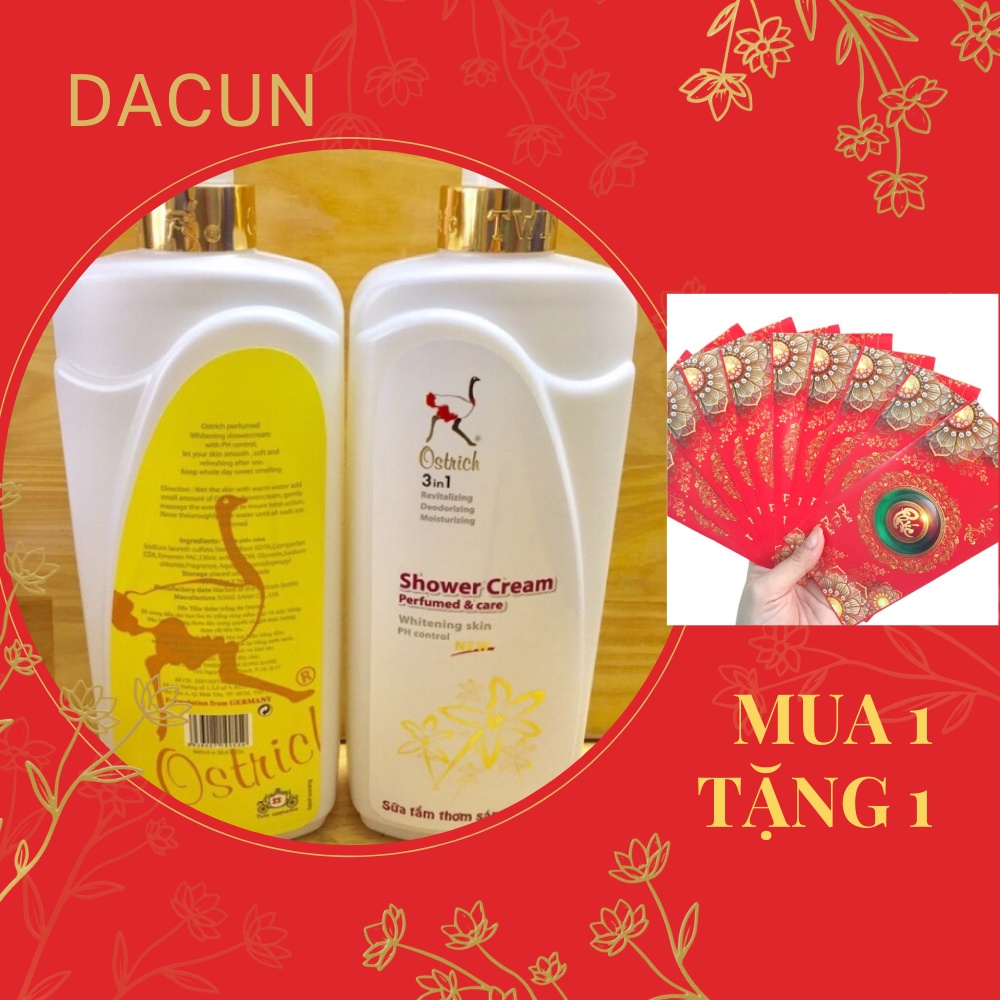 sữa tắm lưu hương dưỡng da trắng sáng đà điểu ostrich đức 900ml