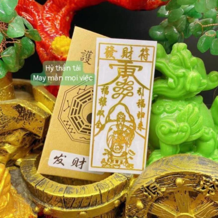 [SHOPEE TRỢ GIÁ] Miếng dán hỷ thần tài linh phù tài lộc để ví, ốp dán điện thoại máy tính bảng