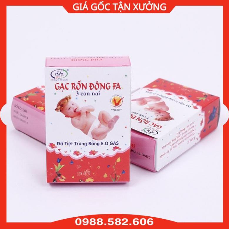 Băng Rốn Sơ Sinh Đông Fa, Gạc Rốn Cho Trẻ Sơ Sinh - Hộp 3 Miếng - 8938501545015