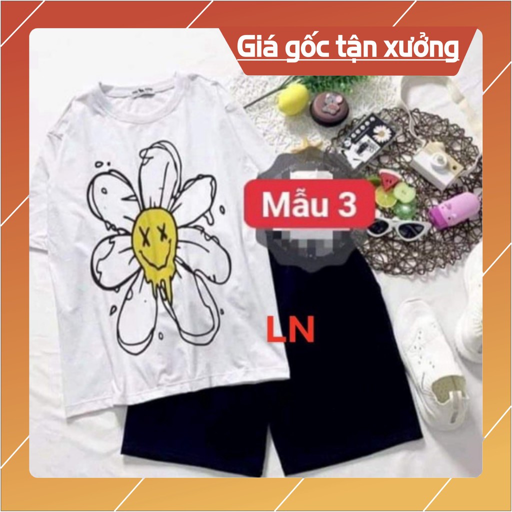 Sét áo 3D in hình + quần đùi đen LN12