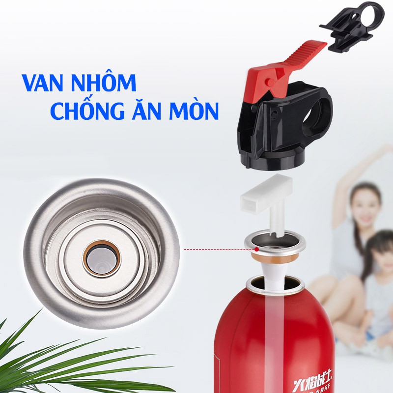 Bình chữa cháy Cứu Hỏa Ô Tô MINI Dùng Cho Xe Hơi, Chung Cư, Gia Đình, Bếp Nấu Ăn An Toàn Tiện Dụng (dung tích 620ml)