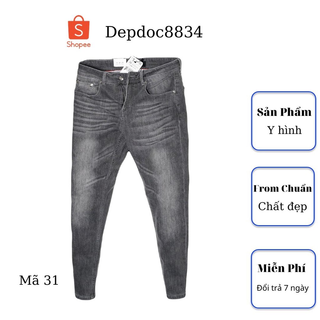Quần jean nam cao cấp, chất liệu bò ( jean ) mềm mịn, from chuẩn, có nhiều mẫu đẹp mới đi kèm depdoc100