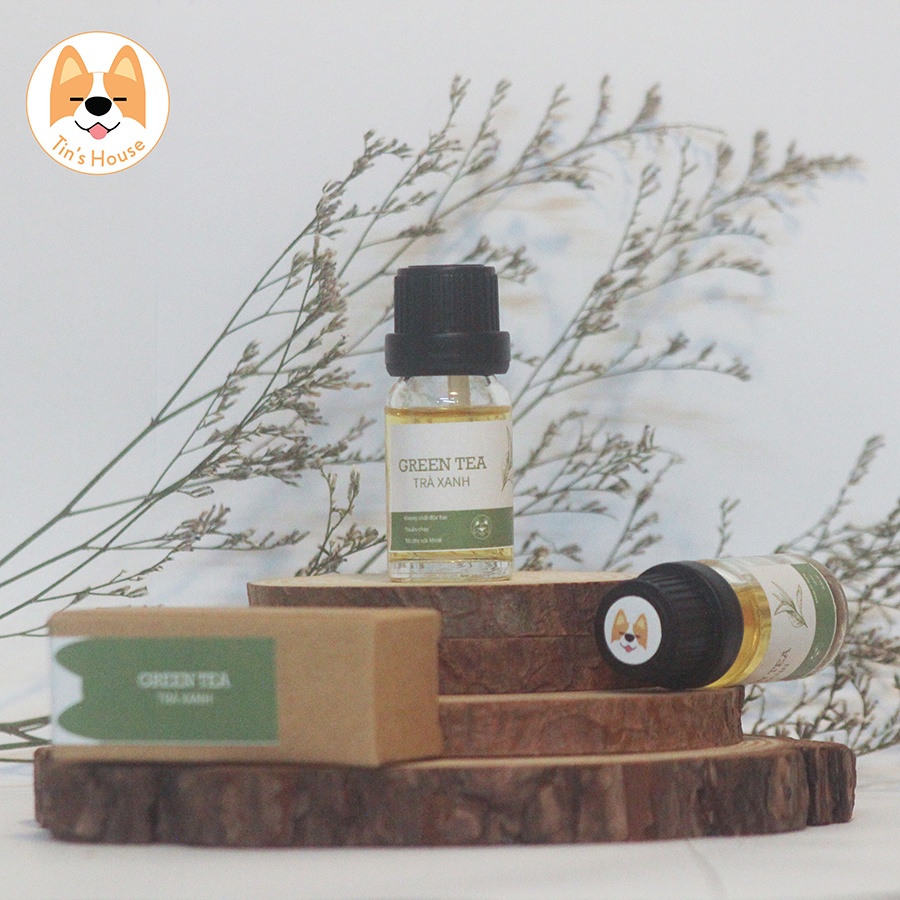 (mùi trà xanh) Lọ thuỷ tinh tinh dầu 10ml dùng cho nến thơm hoặc xông phòng