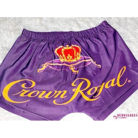 Quần Short Thể Thao Lưng Cao In Họa Tiết Vương Miện Dành Cho Nữ