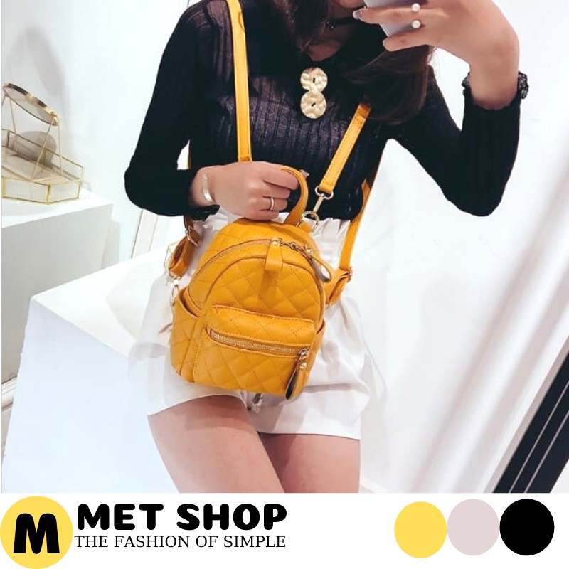 Balo thời trang Ulzzang trần chỉ xinh, Balo mini da mềm nhỏ gọn tiện dụng chống nước.Túi du lịch.Balo đi học.