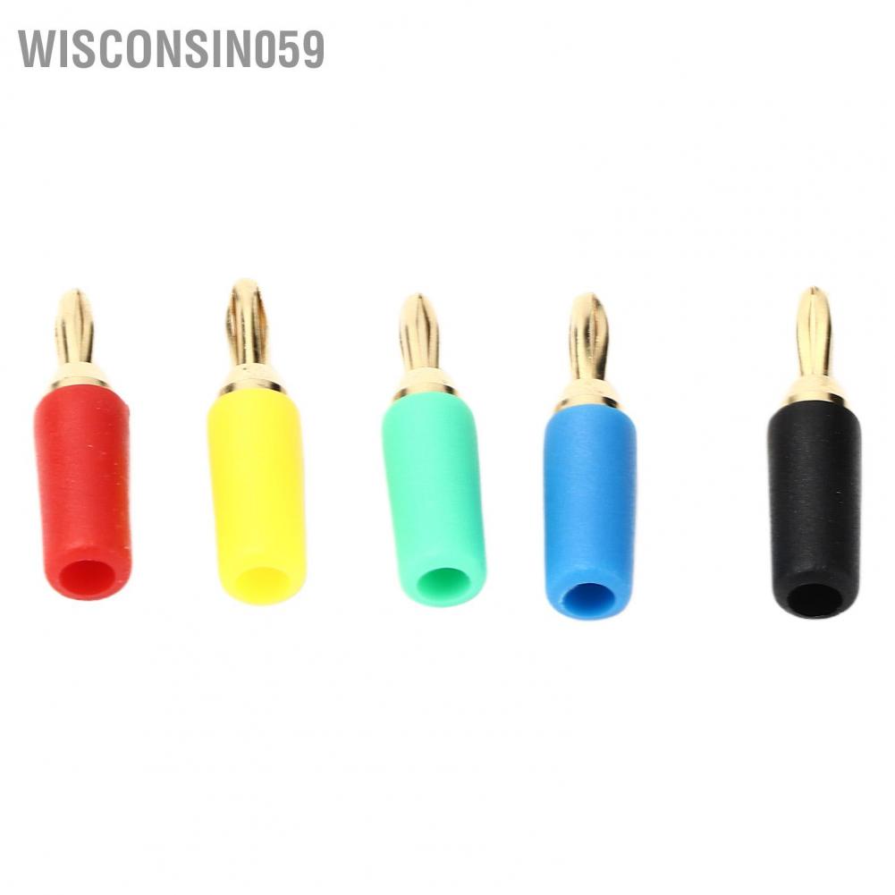 Wisconsin059 2.5mm Banana Plugs Brass Gold Plated Soldering Connector Assortment for Speaker Wire