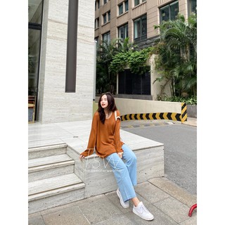 Áo len mỏng mongtoghi cổ V trơn