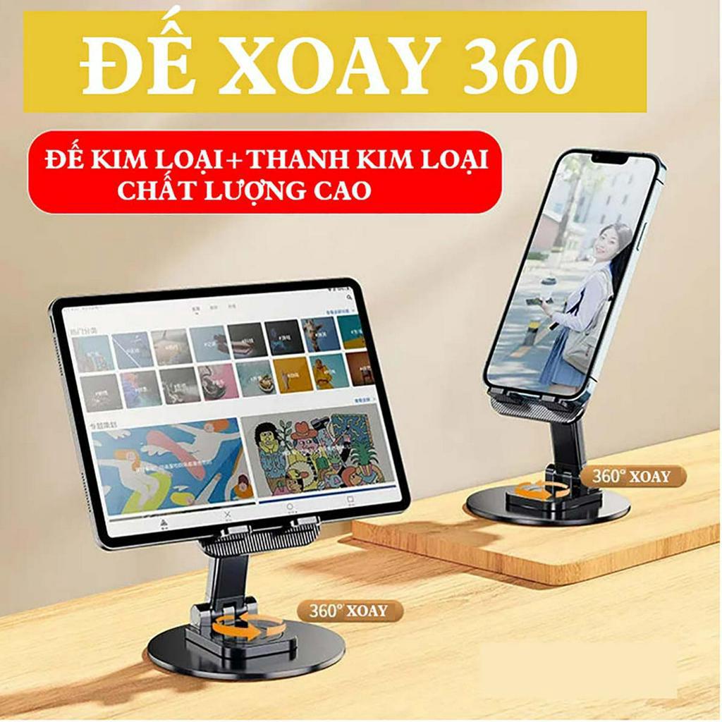 Giá Đỡ Điện Thoại, Máy Tính Bảng, Ipad Bằng Kim Loại Chắc Chắn Xoay 360 Độ