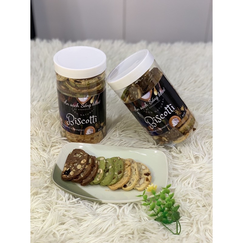 Bánh BISCOTTI Nguyên Cám Không Đường 100% MIX VỊ +NHO KHÔ- Ăn sạch, sống khỏe by NHUNG YURI | BigBuy360 - bigbuy360.vn