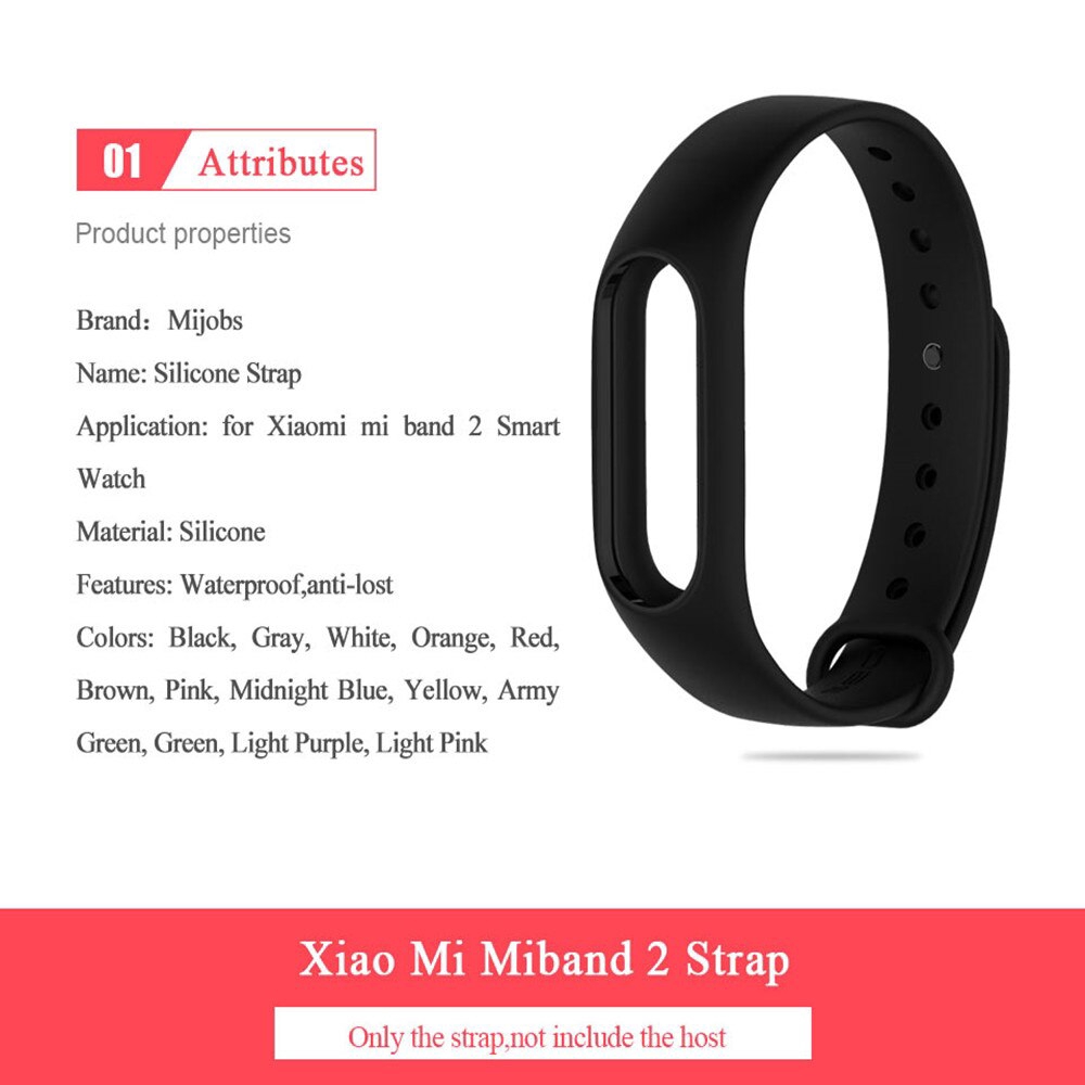 Dây Đeo Thay Thế Chất Liệu Silicon Màu Trơn Cho Xiaomi Mi Band 2 Tiện Dụng