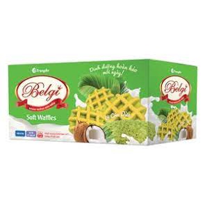 Bánh Belgi trứng sữa mềm vị cốm dừa, hộp 14 gói bánh, dinh dưỡng hoàn hảo cho bữa phụ