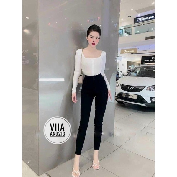 Quần Tregging jean giấy 2 cúc AN0213 VIIA DESIGN