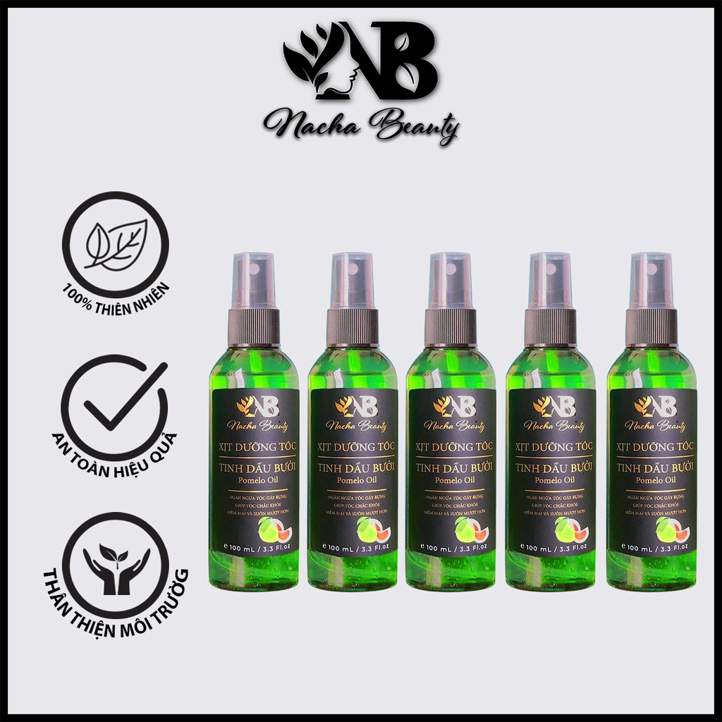 Combo 10 chai Dưỡng tóc tinh dầu vỏ bưởi Pomelo Nacha Beauty 100ml