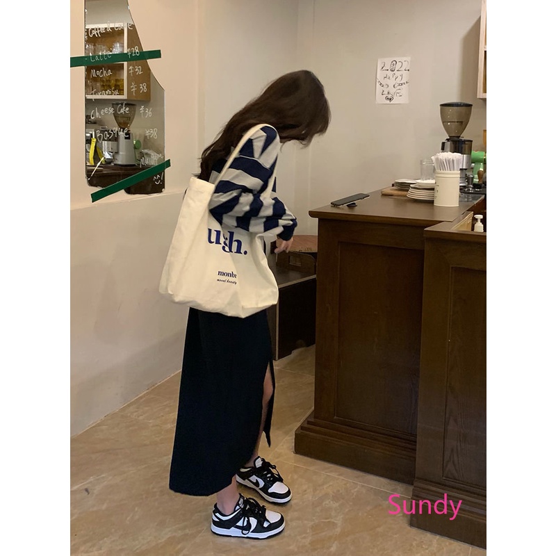 Áo Thun Tay Dài Cổ Yếm Họa Tiết Kẻ Sọc Thời Trang Mùa Thu Quyến Rũ Cho Nữ