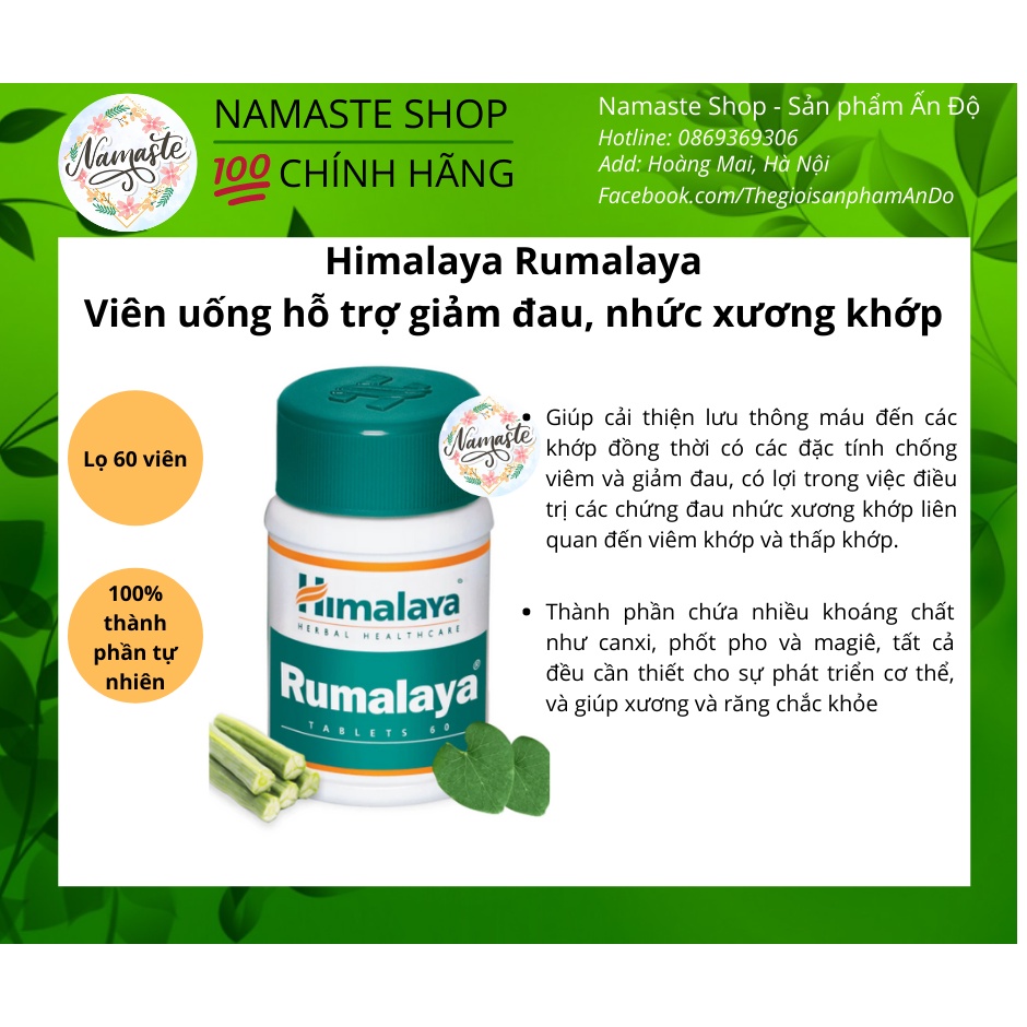 Himalaya Rumalaya - Viên uông hỗ trợ giảm đau nhức xương khớp