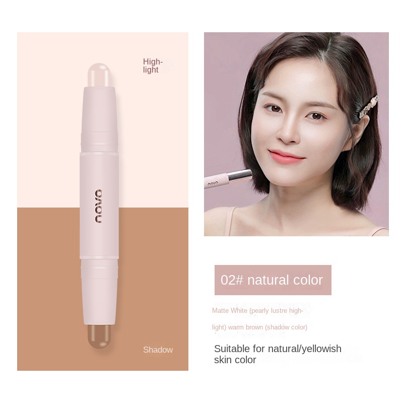 Bút Sửa Chữa Cho Mũi NOVO  Chống Thấm Nước Làm Sáng Da Tự Nhiên Màu Lì Có Độ Bóng Cao Bút tạo khối 2 trong 1
