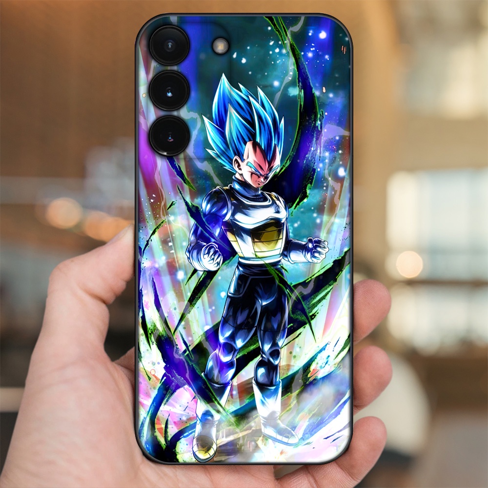Ốp lưng Samsung S21, S21 Plus, S21 FE, S22, S22 Plus viền đen in hình Vegeta Dragon Ball