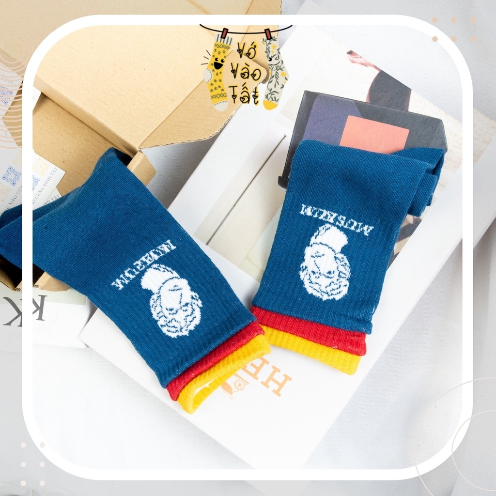 TẤT VỚ CỔ CAO UNISEX NHẤN 3 TẦNG CỰC ĐỘC