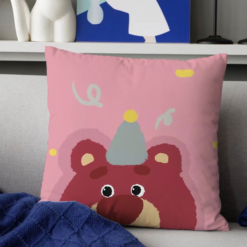 Vỏ Gối In Họa Tiết Quả Dâu Hoạt Hình Dễ Thương Kích Thước 40 * 40cm