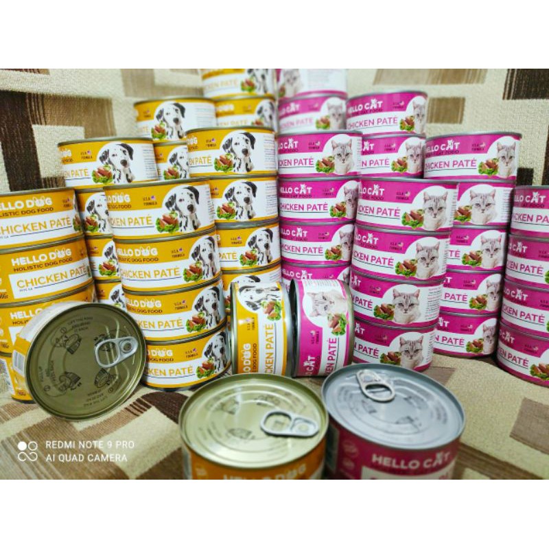 Pate cho mèo, pate cho chó Hello Cat. Hello Dog lon 190g. Tặng 2 thanh sup thưởng Ciao khi mua 5 lon