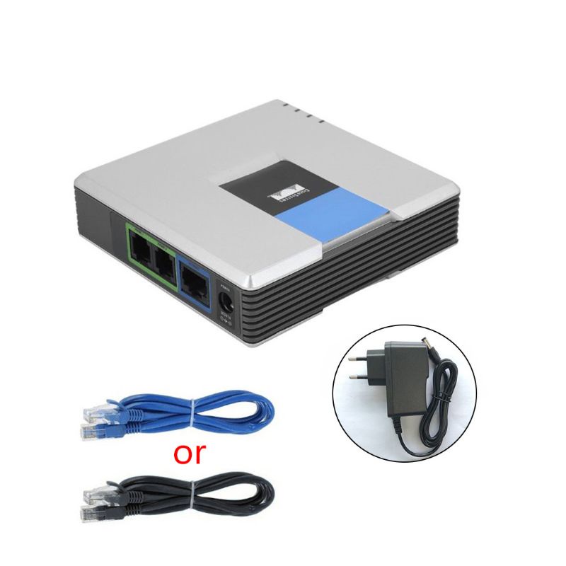 1 Bộ Thiết Bị Chuyển Đổi Giọng Nói VOIP 2 Cổng SIP V2 Protocol Internet Cho Điện Thoại