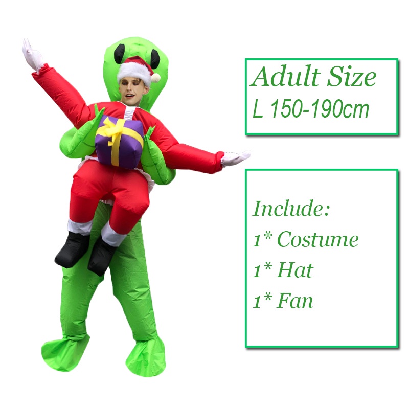Trang phục bơm hơi hóa trang người ngoài hành tinh Halloween hài hước cho người lớn và trẻ em