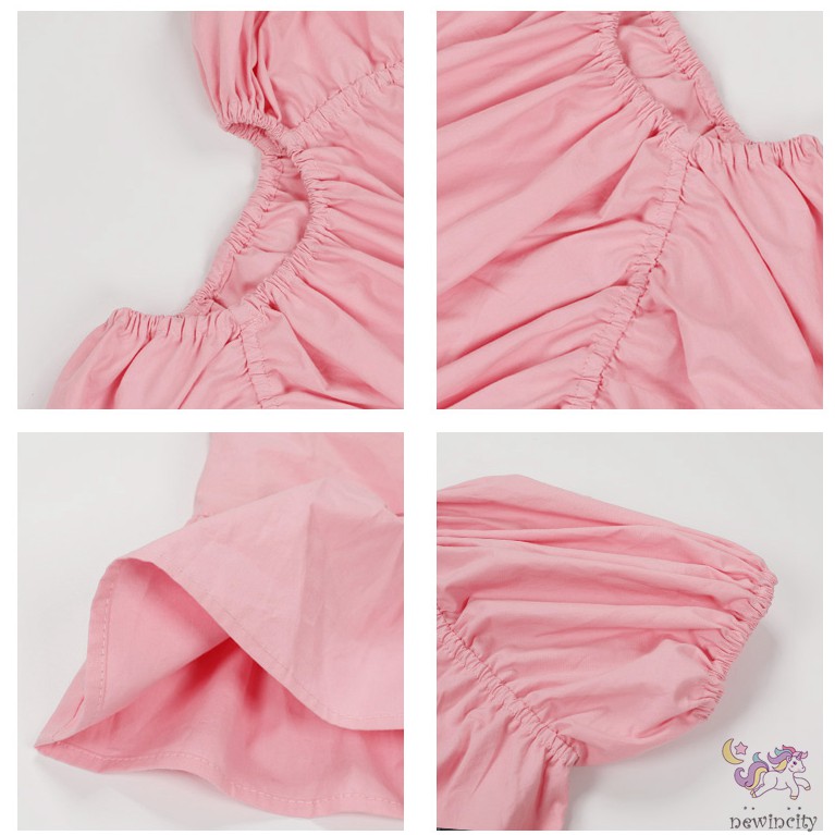 Đầm Phối Bèo Kiểu Hàn Quốc Thời Trang Mùa Hè Cho Bé Gái