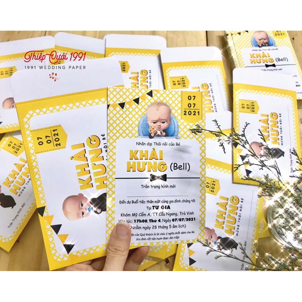 THIỆP THÔI NÔI - SINH NHẬT NHÓC TRÙM MÀU VÀNG