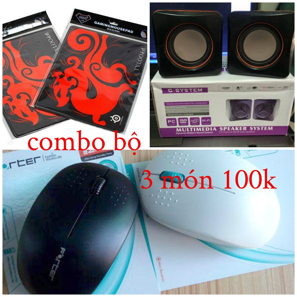 COMBO BỘ 3 CHUỘT FORTER V181+LÓT G66+LOA XÍ NGẦU