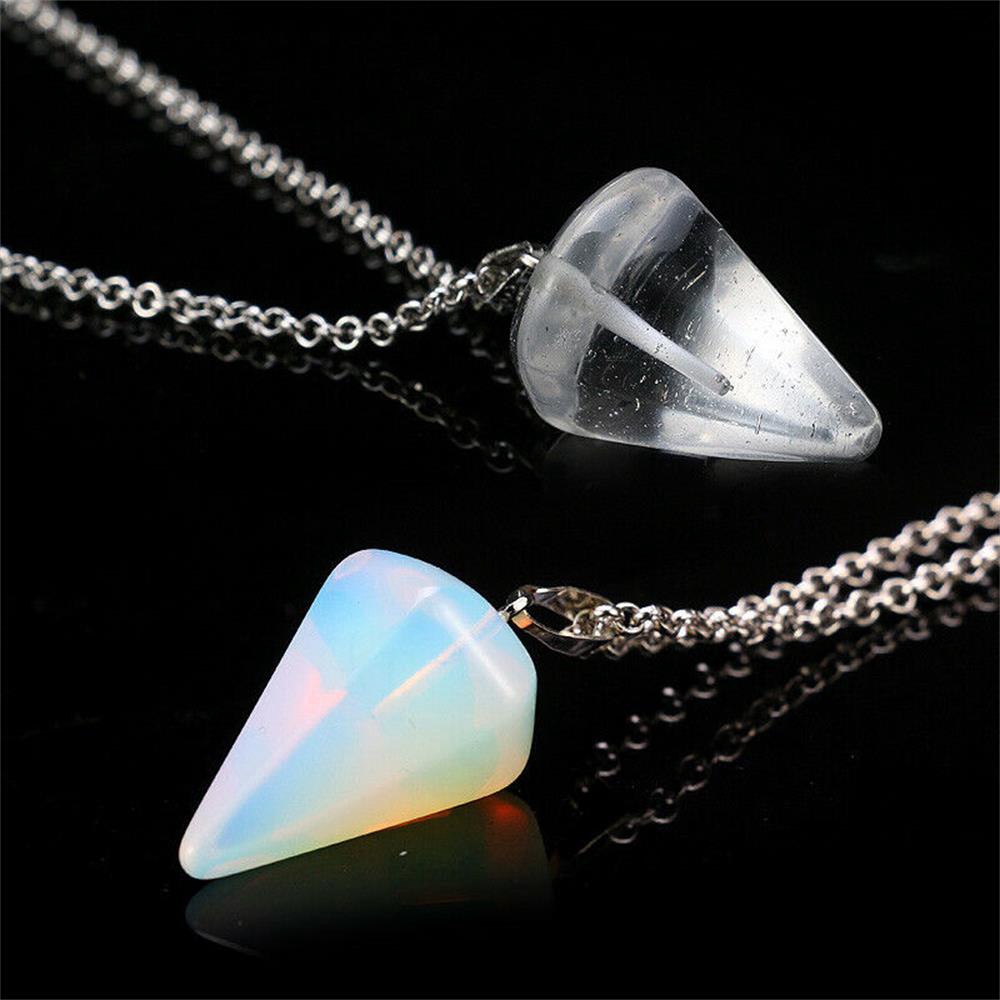 Dây chuyền mặt đá thạch anh hình lục giác thời trang