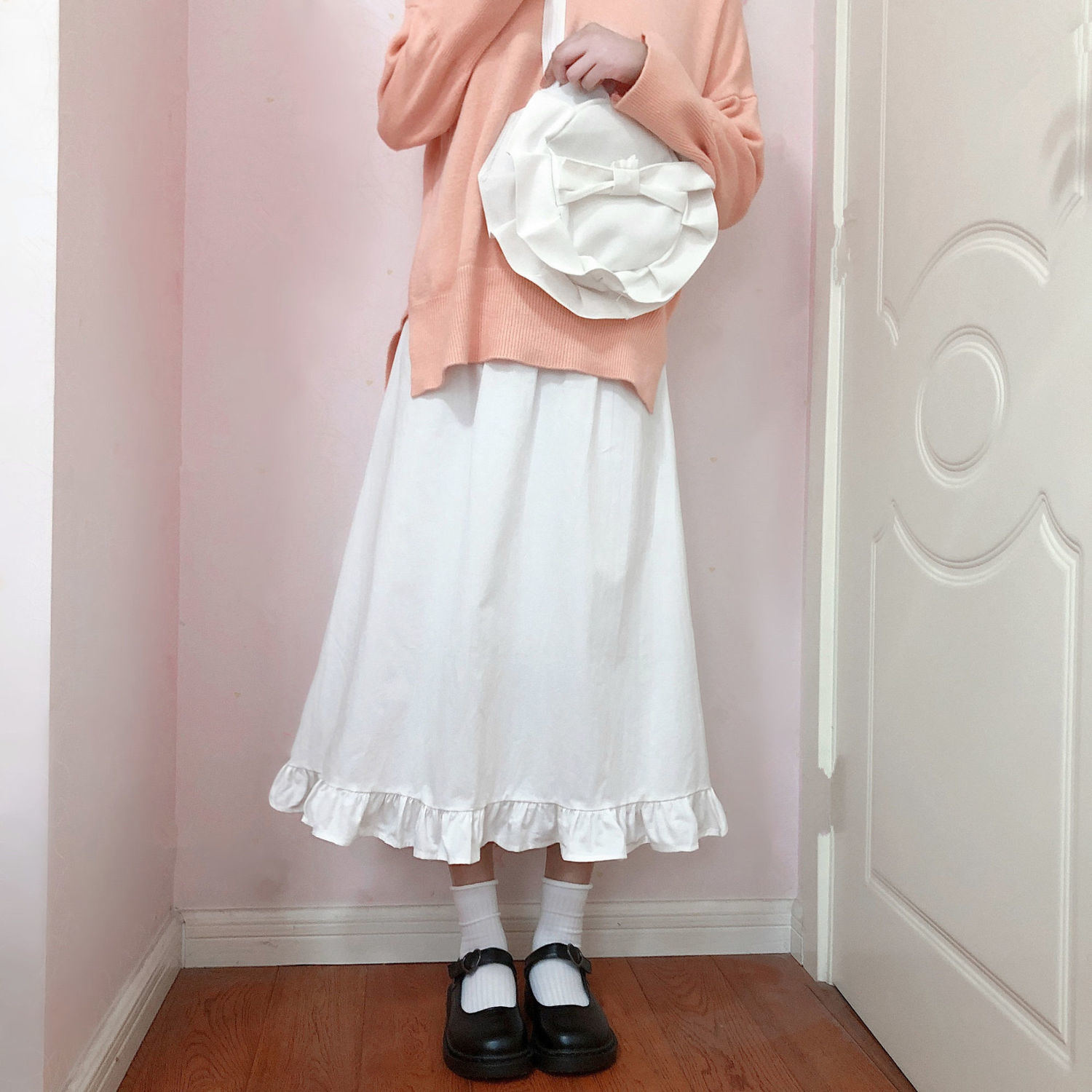 Mùa Xuân Và Mùa Hè Tình Yêu Đầu Tiên Váy Nhật Bản Xù Hoang Dã Cô Gái Sinh Viên TrắngaVáy Từ Nhỏ, Dài,ins