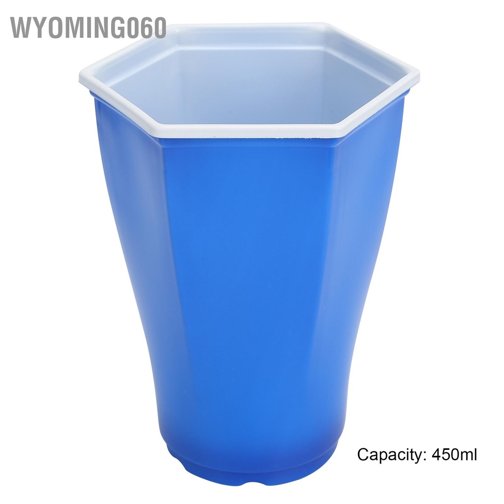 [Hàng Sẵn] 6 cái 450ml Hex Miệng Cốc dùng một lần Cốc nhựa dày cho Nhà hàng Ngoài trời Trò chơi 【Wyoming060】