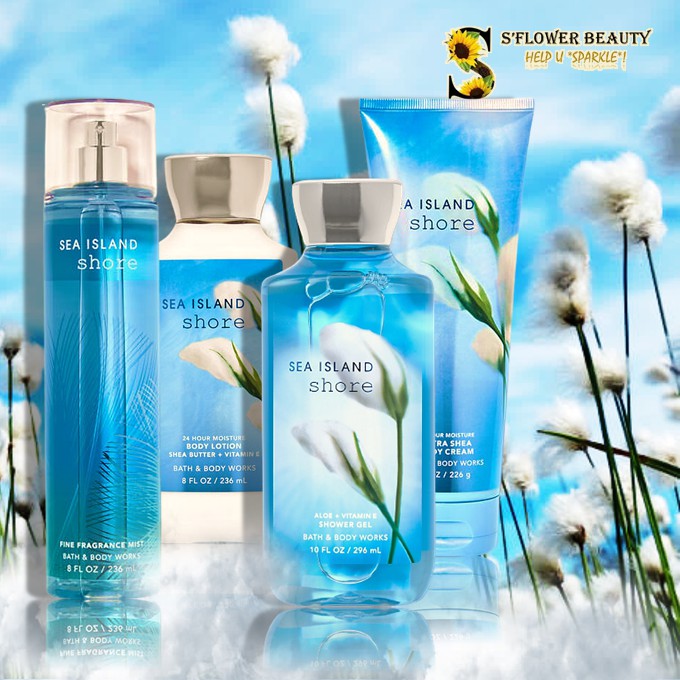 Sea Island Shore ☁️ | Bộ Sản Phẩm Gel Tắm - Dưỡng Thể - Xịt Thơm Toàn Thân Bath &amp; Body Works Body Care