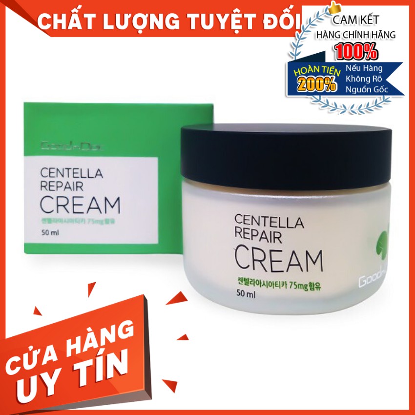 [CÔNG TY] Bộ Kem Rau Má+Serum Dưỡng Ẩm Phục Hồi Giảm Thâm Nám Trắng Sáng Da Chống Lão Hóa GoodnDoc Centella Repair Cream