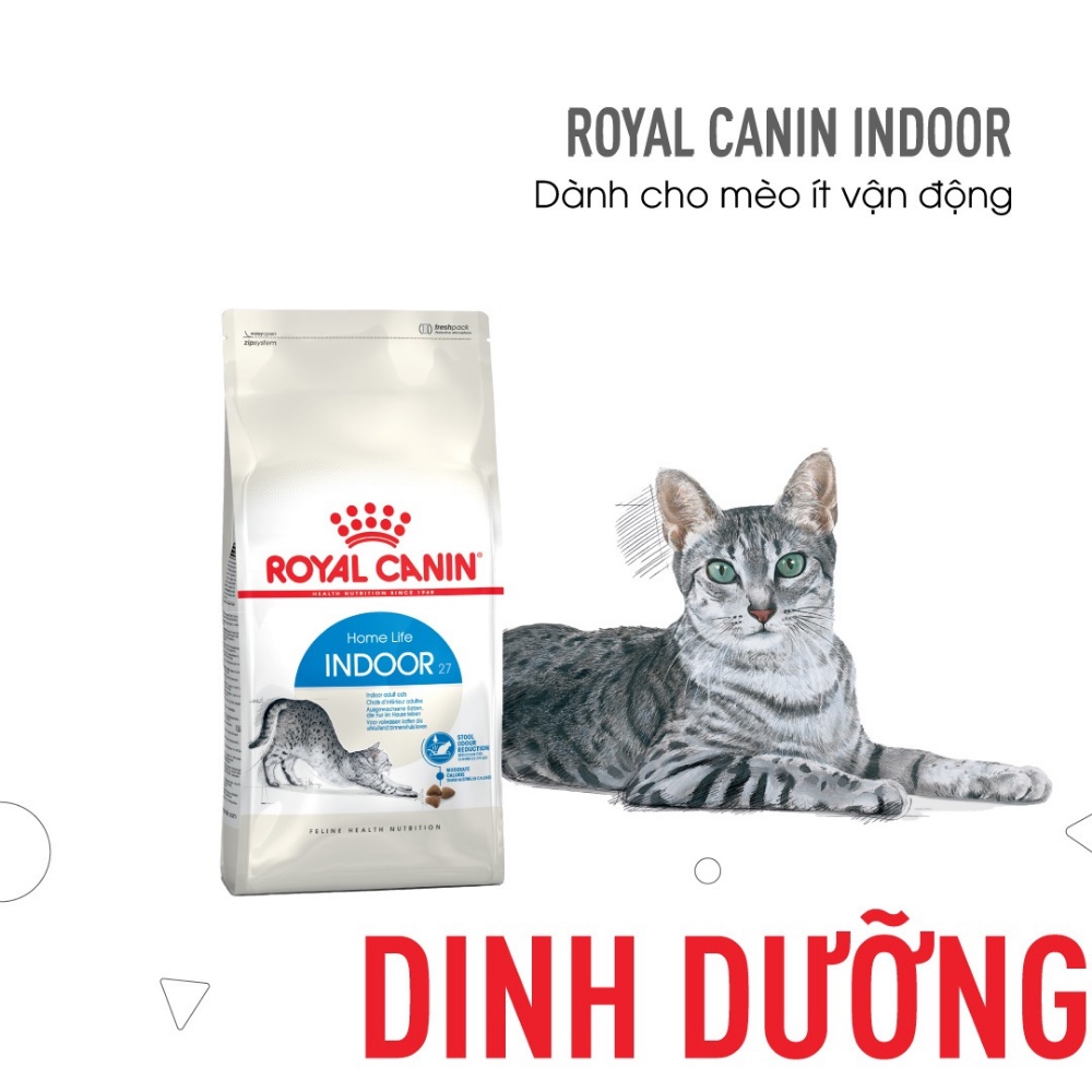 Thức ăn cho Mèo Royal Canin Indoor dành cho Mèo ít vận động, túi 400g