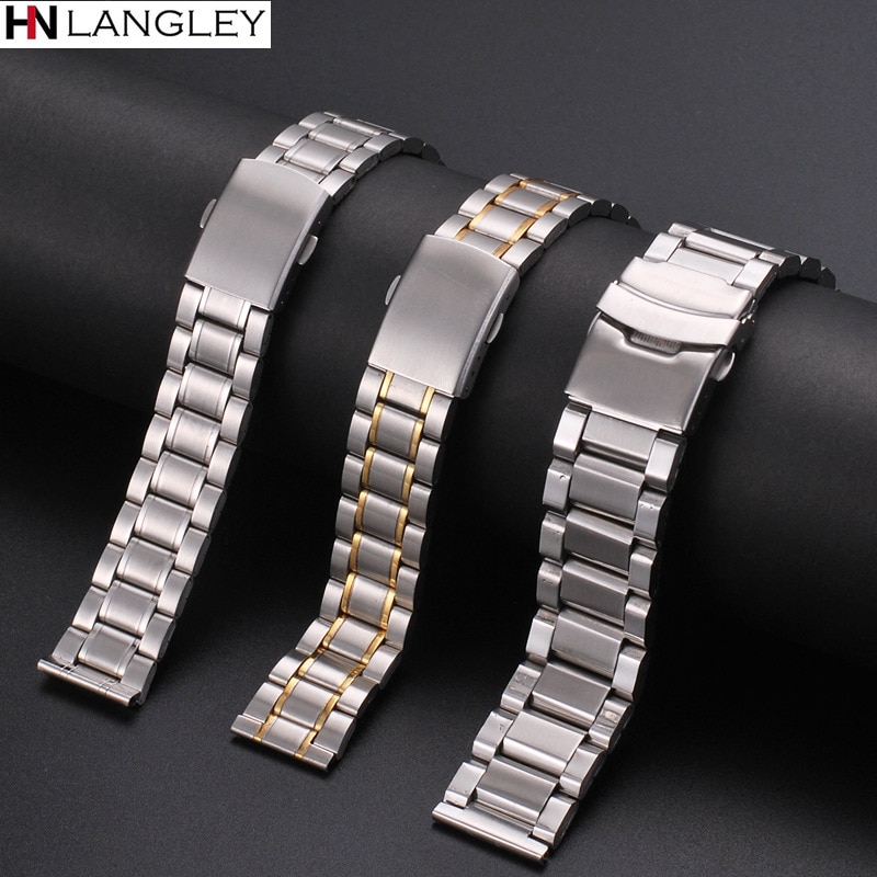 Dây Đồng Hồ Bằng Thép Không Gỉ 12mm 14mm 16mm 18mm 20mm 22mm 24mm