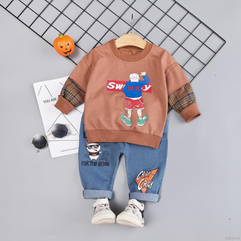 Set quần áo hoạt hình xinh xắn dành cho bé trai