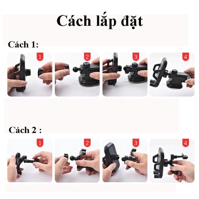 Giá đỡ điện thoại trên ô tô gắn taplo và cửa gió điều hòa, kẹp điện thoại ô tô cực kì chắc chắn